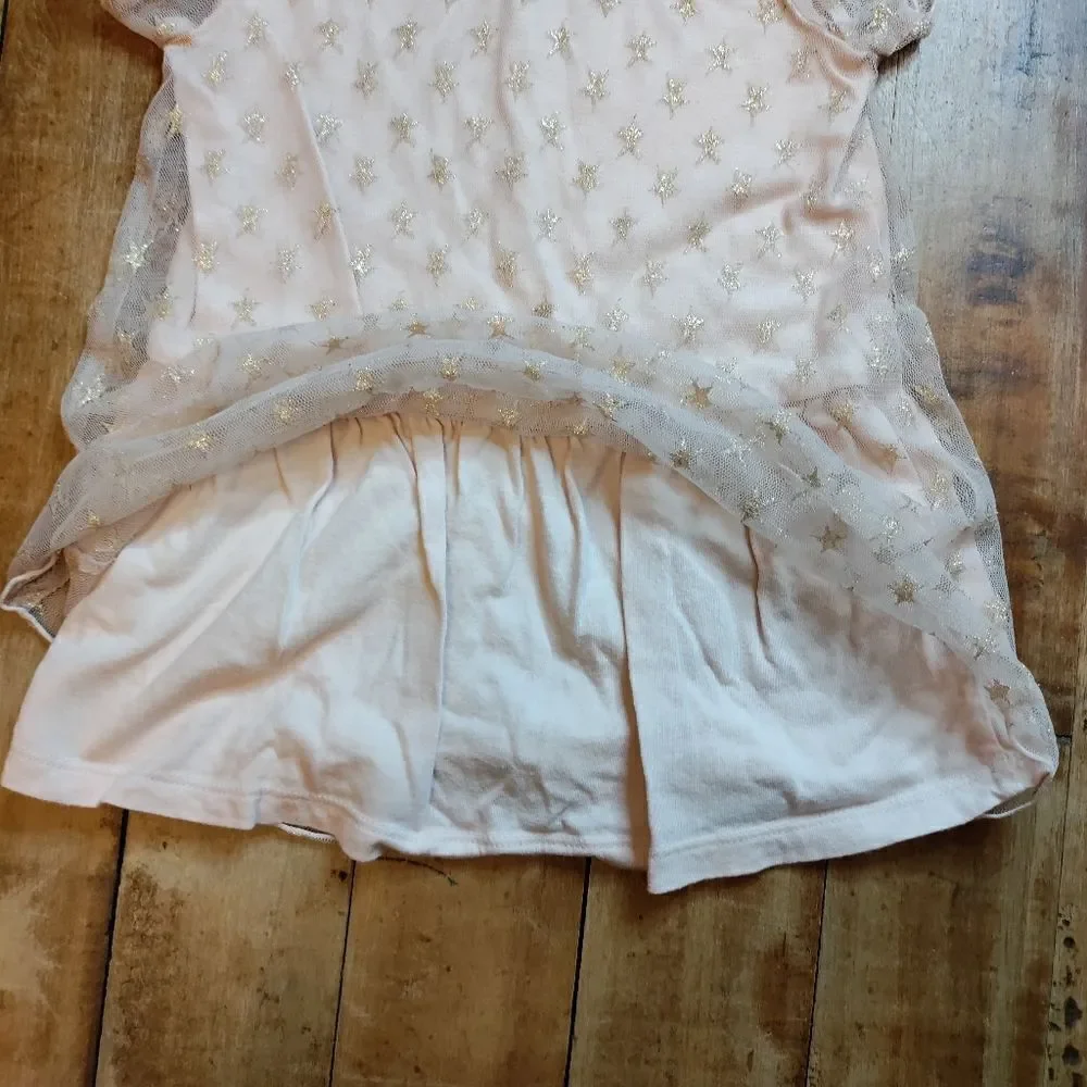 Gap shirt 2T blush tulle gold tunic shirt summer lightweight dress glitter